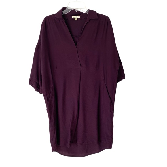 Whistles Deep Plum Shirt Dress with Pockets size medium - Picture 1 of 7